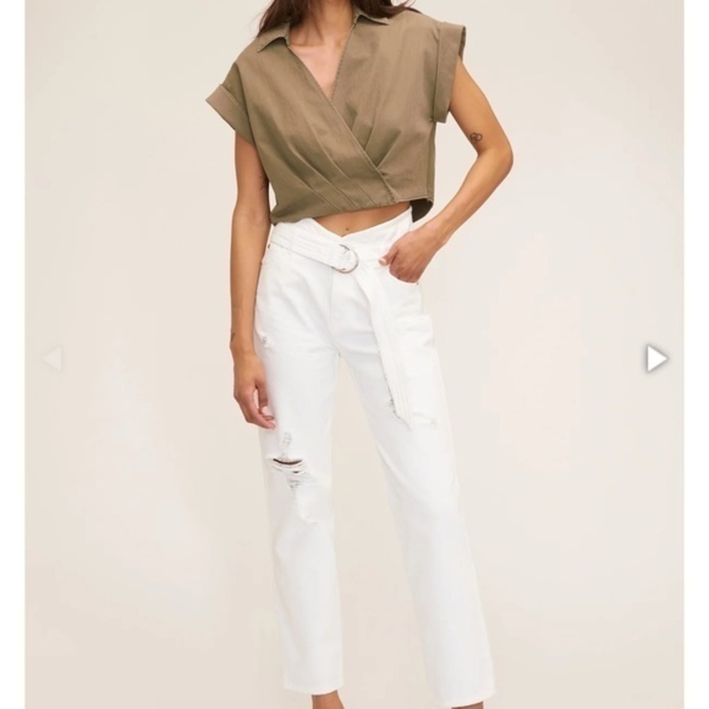 Marissa Webb  White Distressed Jeans